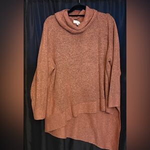 New Directions Women's Cowl Neck Asymmetrical Sweater